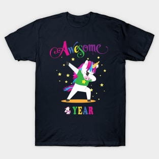 4th Birthday Unicorn T-Shirt